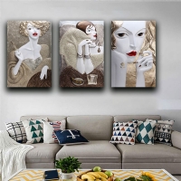 3D GÖRÜNÜMLÜ KADINLAR KANVAS TABLO SETİ SİMSİZ