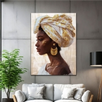 Afrikalı Kadın Portresi Kanvas Tablo