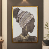 Afrika Kadın Silueti Kanvas Tablo