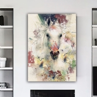 Beyaz At Kanvas Tablo