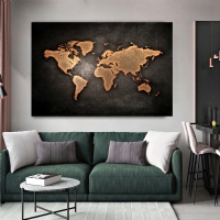 Dünya Haritası Kanvas Tablo