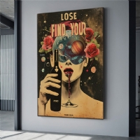 Lose Your Mind Find Your Soul Retro Poster Kanvas Tablo