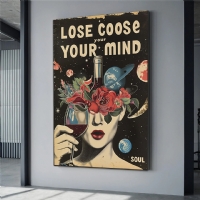 Lose Your Mind Find Your Soul Retro Poster Kanvas Tablo